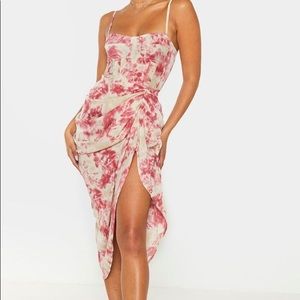 Pretty Little Thing 2 Piece Set - corset top and ruched side mini skirt